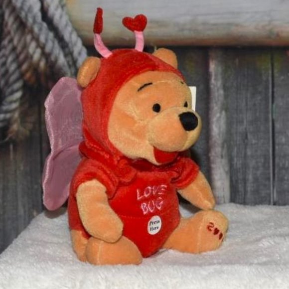 Disneyland Firefly Love Bug Pooh Bear Highly Collectible Mint Bean Bag Plush - Picture 2 of 6